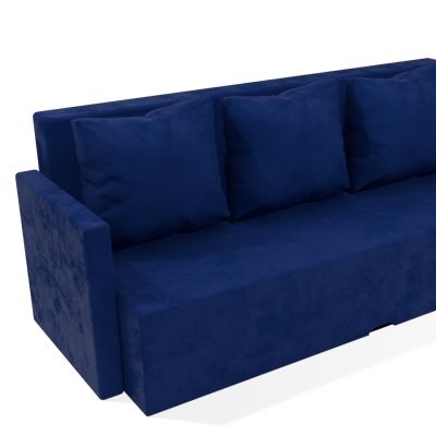 Rozkladacia pohovka modrá s podrúčky