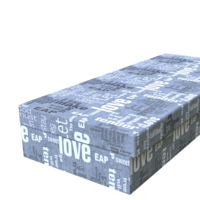 Váľanda Words šedá 195 × 85 cm pružinová