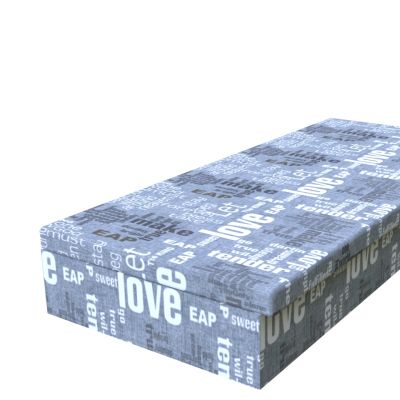 Váľanda Words šedá 200 × 90 cm molitanová