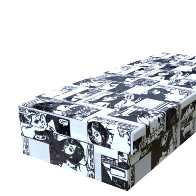 Váľanda Comix Black and White 200 × 90 cm pružinová