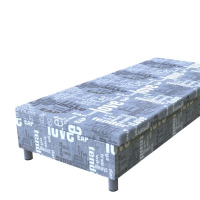 Váľanda Words šedá 200 × 80 cm molitanová na nohách