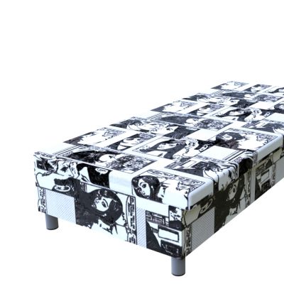 Váľanda Comix Black and White 200 × 80 cm molitanová na nohách