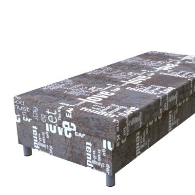 Váľanda Words hnedá 195 × 85 cm pružinová na nohách