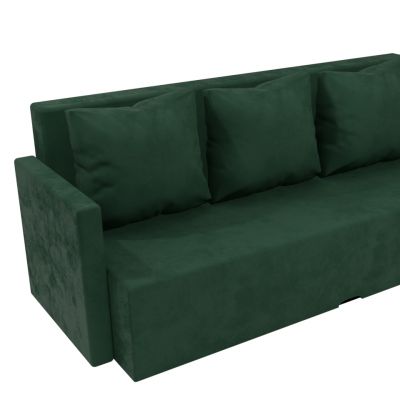 Rozkladacia pohovka tmavo zelená s podrúčky