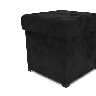 Čalúnený taburet čierna 40 x 40 cm