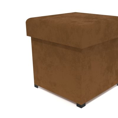 Čalúnený taburet hnedá 40 x 40 cm