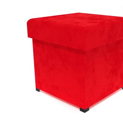Čalúnený taburet červená 40 x 40 cm