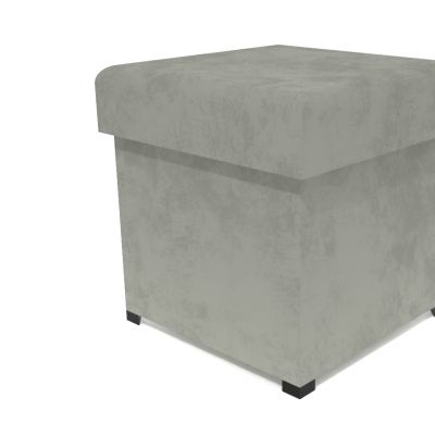 Čalúnený taburet svetlo šedá 40 x 40 cm