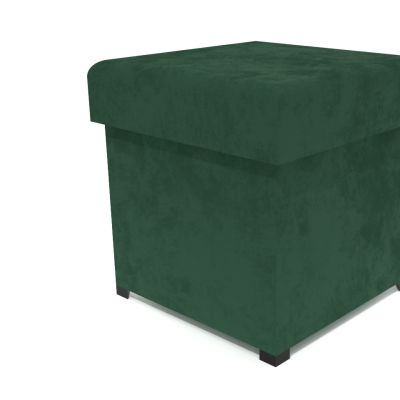 Čalúnený taburet tmavo zelená 40 x 40 cm