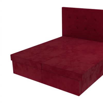 Vínová manželská posteľ Lea 195 x 170 cm s čelom s gombíkmi