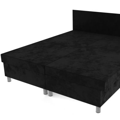 Dvojposteľ čierna 200 × 160 cm na nohách