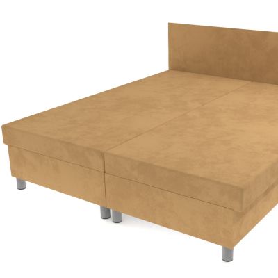 Dvojposteľ béžová 200 × 160 cm na nohách