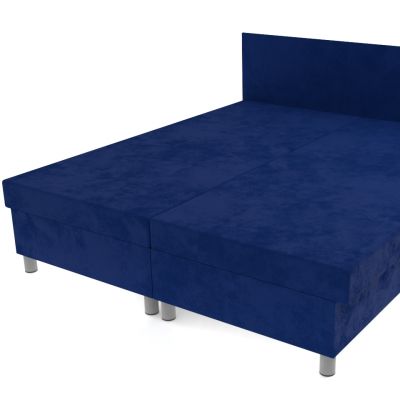 Dvojposteľ modrá 200 × 180 cm na nohách