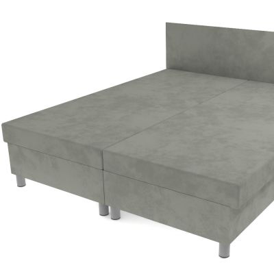 Dvojposteľ svetlo šedá 195 × 170 cm na nohách