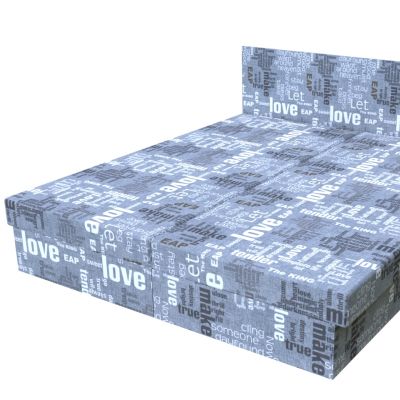 Dvojposteľ Words šedá 200 × 160 cm