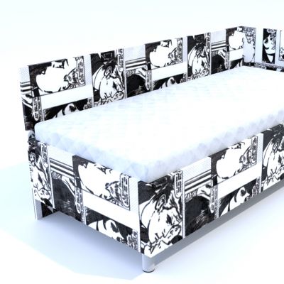 Váľanda Marta Comix Black and White s úložným priestorom