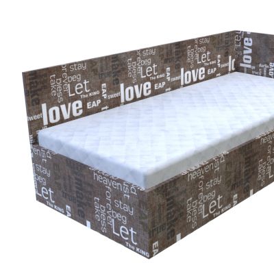 Váľanda Eliška Words hnedá s úložným priestorom