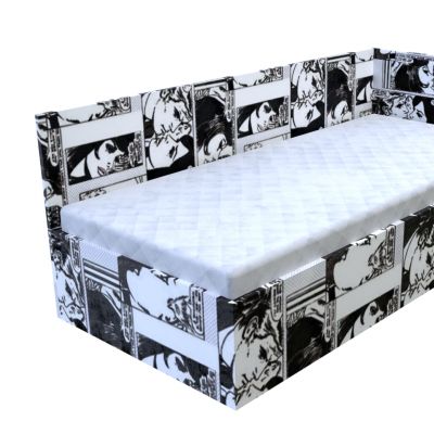 Váľanda Eliška Comix Black and White s úložným priestorom