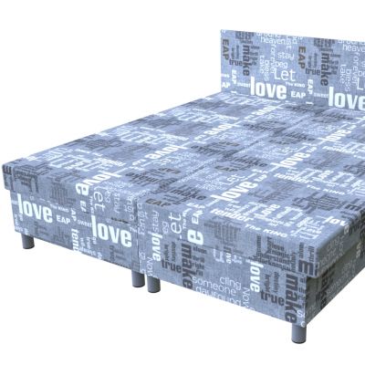 Dvojposteľ Words sivá 200 × 160 cm na nohách