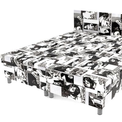 Dvojposteľ Comix Black and White 200 × 160 cm na nohách