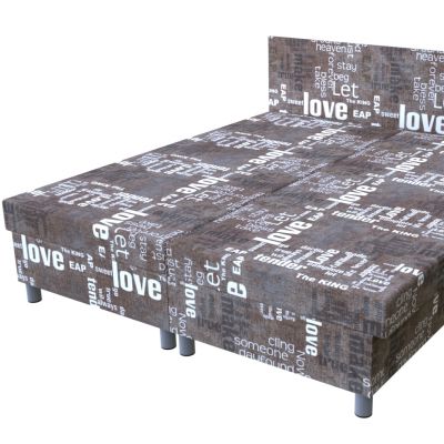 Dvojposteľ Words hnedá 195 × 170 cm na nohách