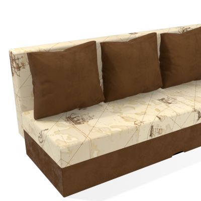 Rozkladacia pohovka Karin Mapa/hnedá pružinová