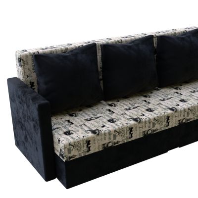 Rozkladacia pohovka Londýn/čierna s podrúčky