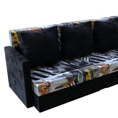 Rozkladacia pohovka USA/čierna s podrúčky