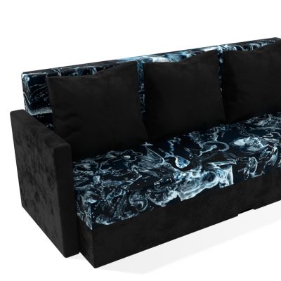 Rozkladacia pohovka Zodiac/čierna s podrúčky