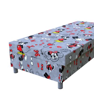 Válenda Mickey červená lamelová s HR matracom na nohách