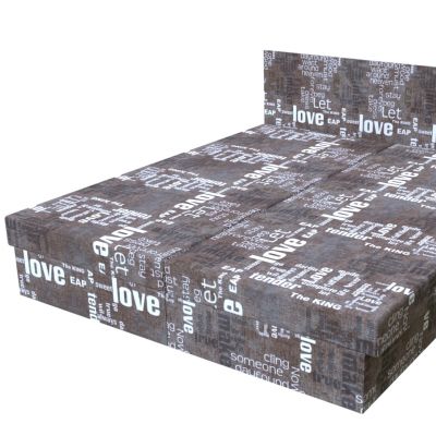 Dvojposteľ Words hnedá 200 × 180 cm lamelová