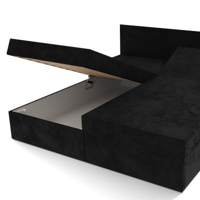 Dvojposteľ polohovacia čierna 200 × 180 cm