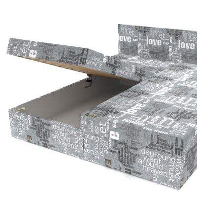 Dvojposteľ polohovacia Words sivá 200 × 180 cm