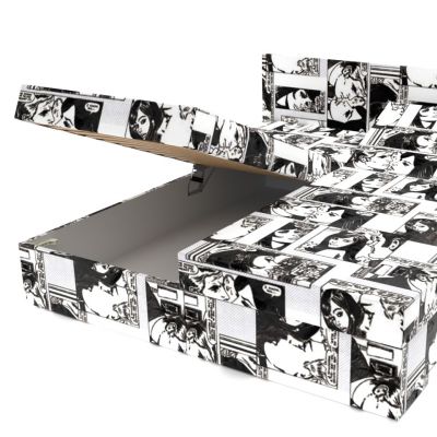 Dvojposteľ polohovacia Comix Black and White 200 × 180 cm