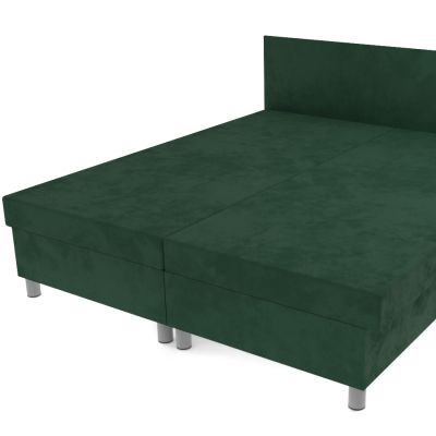 Dvojposteľ tmavo zelená 200 × 180 cm lamelová na nohách